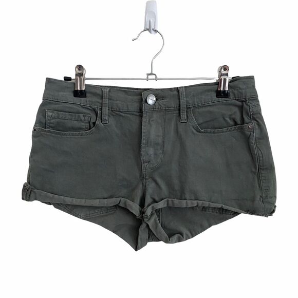 FRAME Denim 26 Le Cutoff Shorts Moss Green Olive Platoon Stretch Basic - Picture 1 of 7
